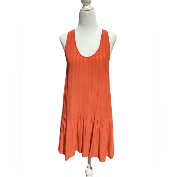 Joie Dresses & Skirts - Joie 100% Silk Pleated Orange drop waist dress.